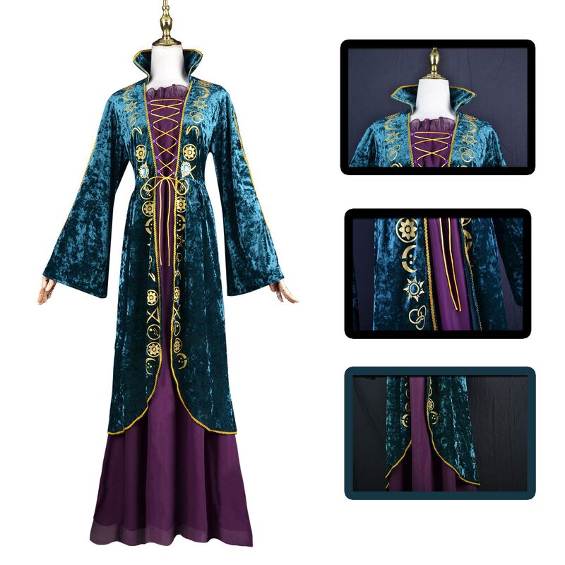 魔女も狂ウィニフレッドcos服ワンピースハロウィーン中世コスプレ舞台演技服|undefined