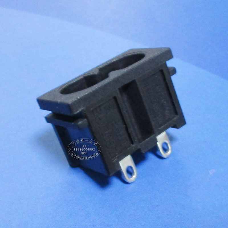 颜色可调薄款8字AC座 脚位可换22*12*14小尺寸C8两芯电源插座LH-8