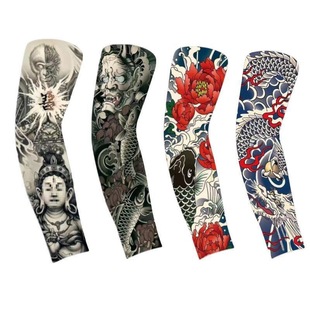 Tattoo Sleeves for Men, Floral Arm Sun Protection, Ice Silk Arm Sleeves, Summer Outdoor DIY Mold Sunshade Ice Sleeves, Arm Guards