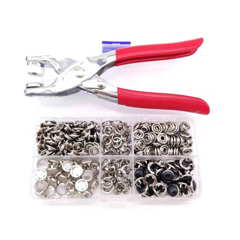 供跨境金属纯铜珠光实心五爪扣按扣宝宝爬服口水巾暗扣子安装工具