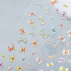 TENSOR Japanese Flower Thin and Flexible Nail Decal Backing Nail Sticker Accessory Colorful Butterfly Knot TS1286