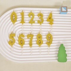 金色长条数字蜡烛生日蛋糕插件独立盒装儿童周岁生日蜡烛装饰
