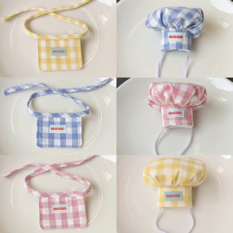 Zsiga Doll Clothes Baking Chef Hat Kt Cat Cotton Doll Hat Apron Labubu Decorative Hat