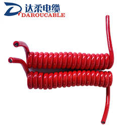 PUR弹簧电缆PU弹弓线pvc电话线高回弹性螺旋状进口环保材质弹簧线