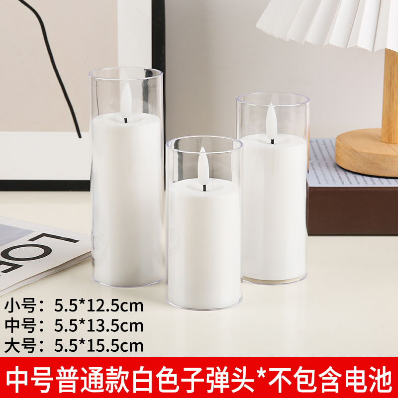 LED vela electrónica acrílico taza de vidrio vela luz fiesta boda decoración vela electrónica