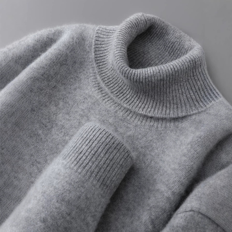 Wu Yanzu's Same Style High-Neck Pure Wool Sweater for Men, Double-Ply Thickened Knitted Cashmere Sweater, Warm Sweater Wu Yanzu's Same Style High-Neck Pure Wool Sweater for Men, Double-Ply Thickened Knitted Cashmere Sweater, Warm Sweater