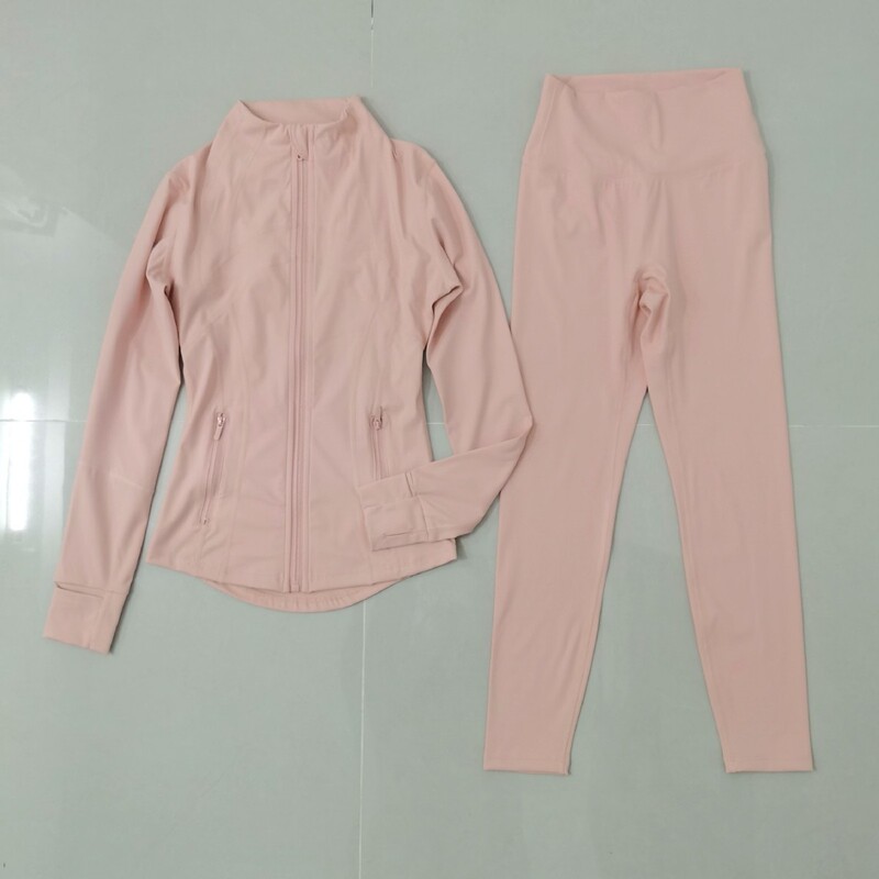 lu jacket cropped pants yoga suit autumn and winter fitness running sports suit slim sanding yoga jacket