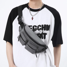 2025新款潮牌工装胸包男士斜挎包简约日系百搭学生运动腰包批发