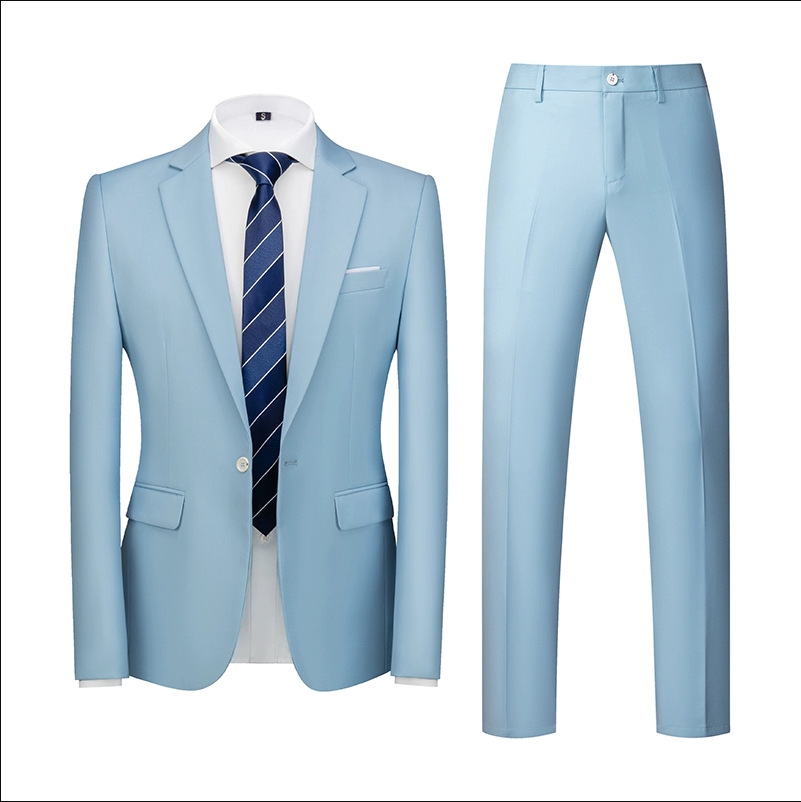 Traje traje de los hombres primavera nuevo traje de negocios de color sólido delgado coreano casual traje de dos piezas