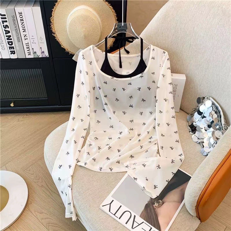 Дофамин солнцезащитный свитер с бантиком и принтом