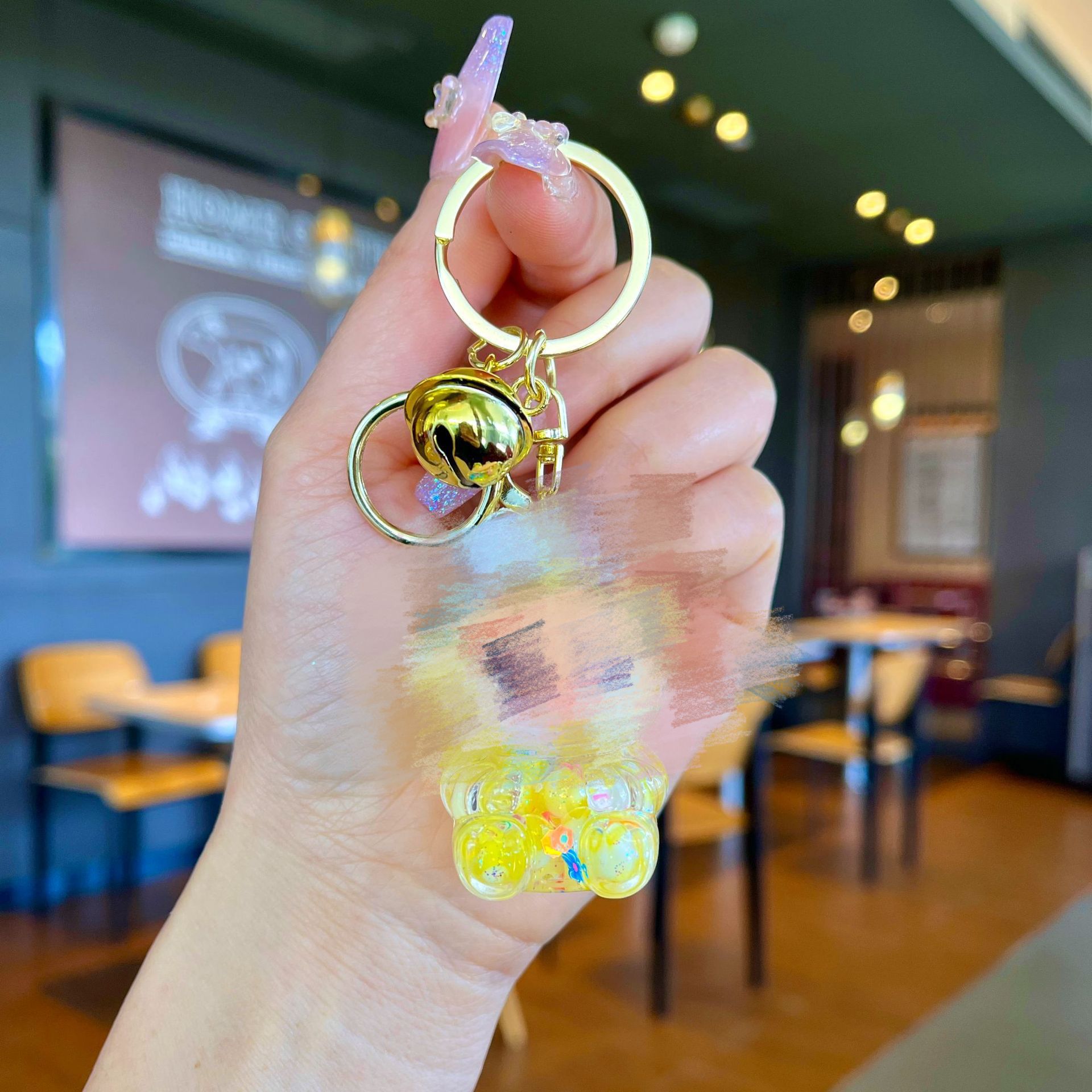 골드 하드웨어 [노란색] 야광 버블 비즈 작은 천 천