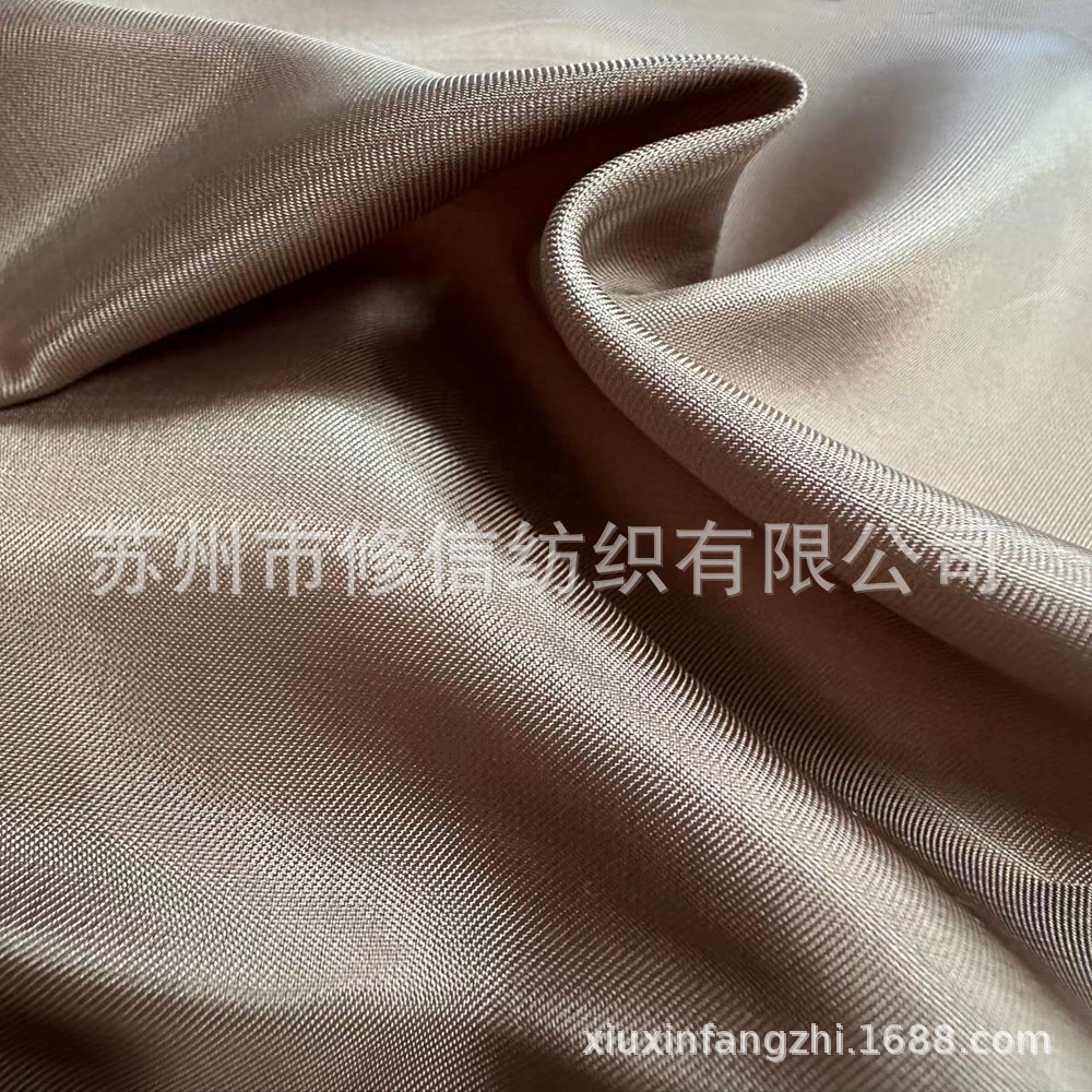 现货2/1细斜纹100%铜氨丝全宾霸里料 羊绒大衣内衬西服里布面料