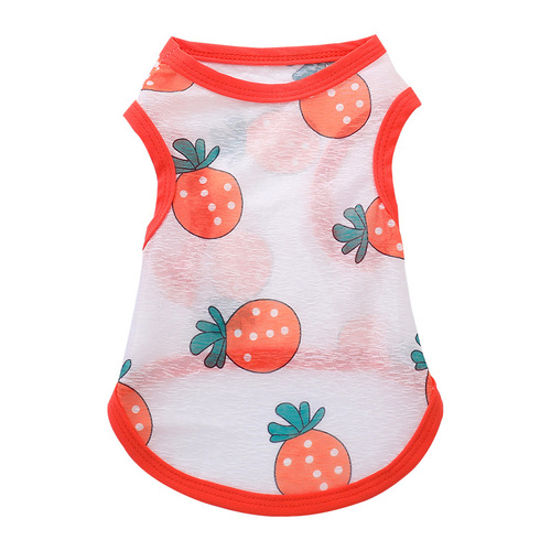Summer and autumn breathable thin cat clothes sunscreen vest pet supplies small and medium-sized dog clothes for Teddy and Bichon dogs