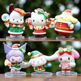 New Anime Christmas Kt Series Doll Hand-Made Cartoon Big-Eared Dog Doll Desktop Cake Decoration Trendy Toy Ornaments