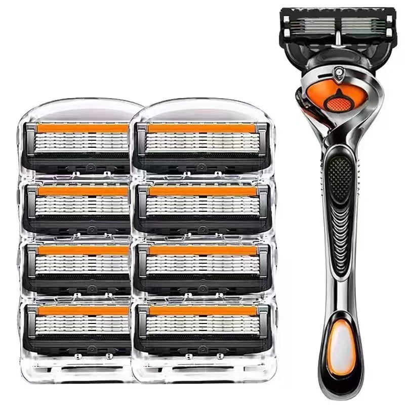 오렌지와 블랙 5겹 [칼 홀더 1개 + 칼 머리 8개 + 상자]