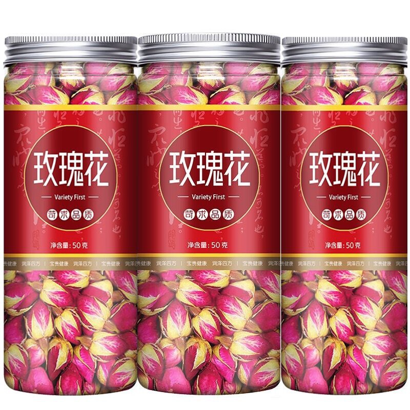 Shandong Pingyin Rose Tea New Arrival Sulfur-Free Rose Dried Flower Buds Bottled 50g Bulk 100-500g Herbal Tea