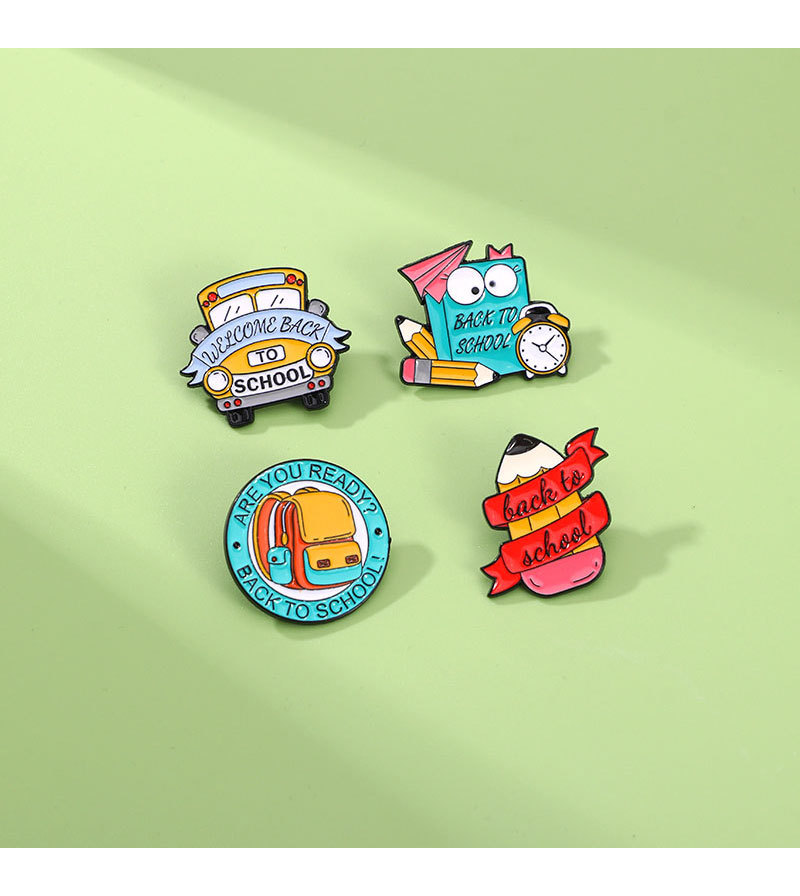 Alloy Material Cute Pin Book Letter Pencil Alloy Enamel Unisex Brooches