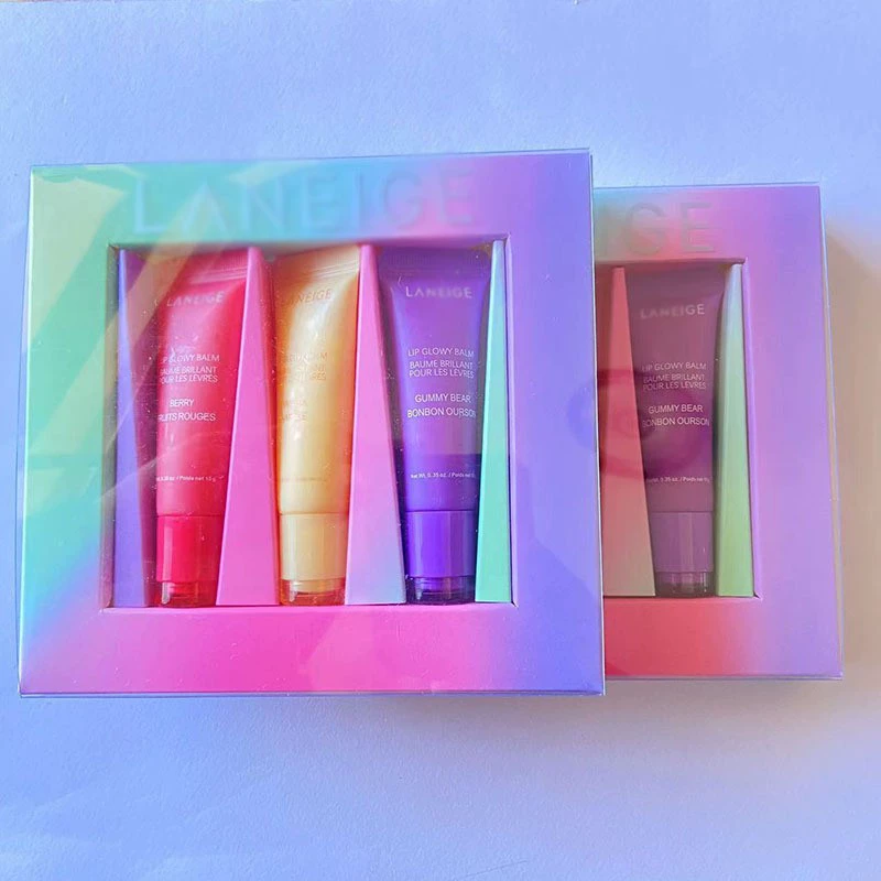 Популярные трансграничные жевательные конфеты с гелем для губ, сладкие конфеты, питательные и увлажняющие наборы с тремя лесными шиповниками.