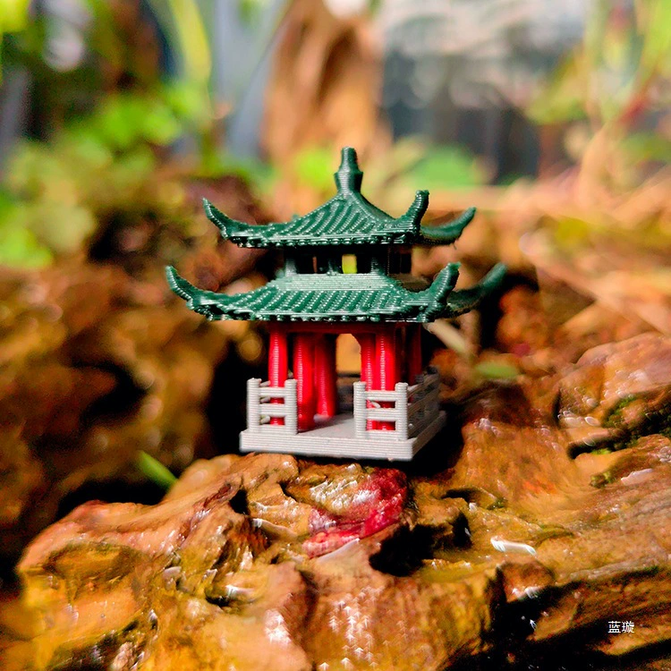 Бонсай микро-ландшафтный скала и аквариум с водой и землей