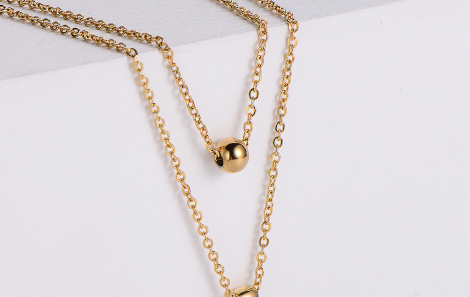 wholesale jewelry round bead butterfly pendant titanium steel necklace earrings set nihaojewelry