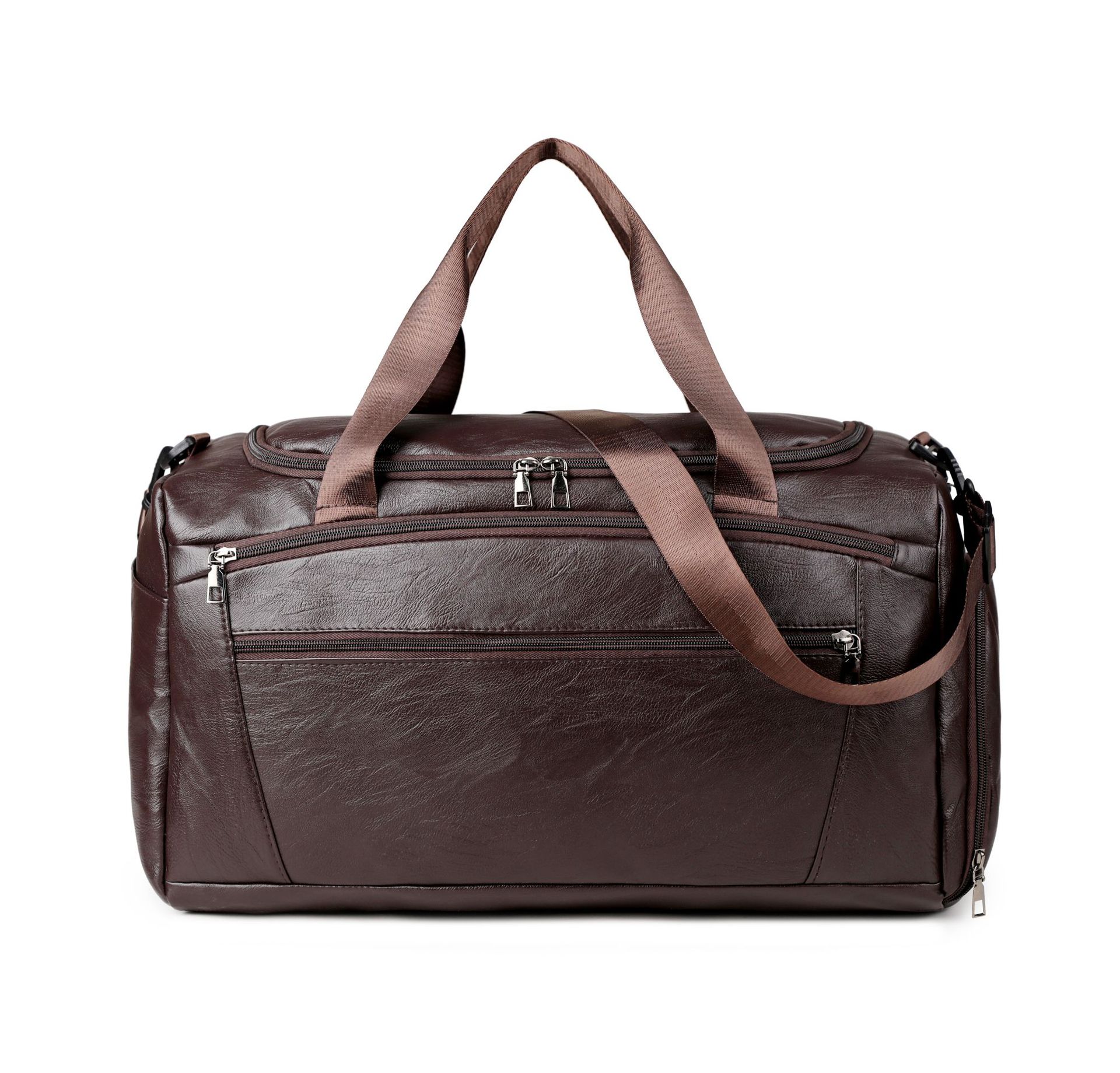 2025 otoño y invierno nuevo bolso de mano PU bolso de viaje multicapa para hombres separación seca y húmeda bolsa deportiva de fitness