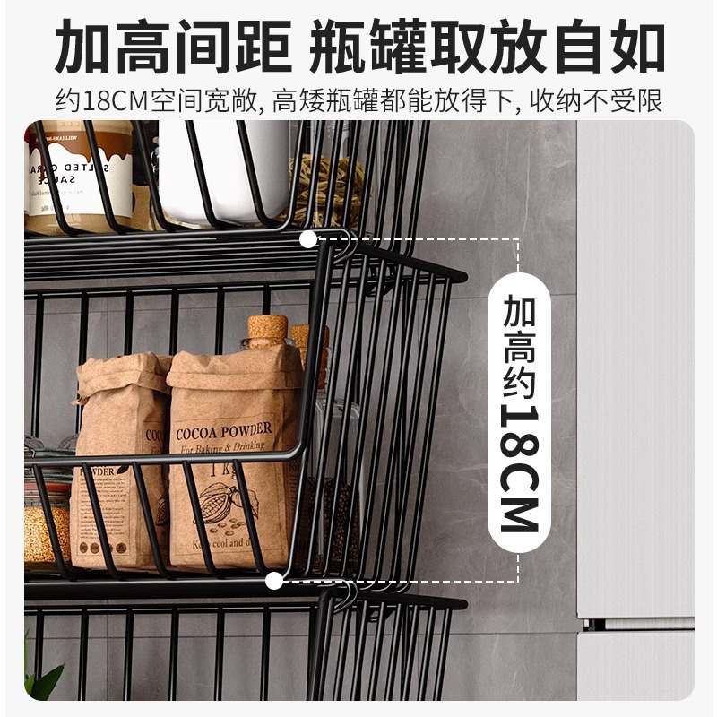 Estante de almacenamiento multicapa de piso multifuncional de cocina para bocadillos, juguetes, cestas de verduras, platos y verduras, estante de drenaje