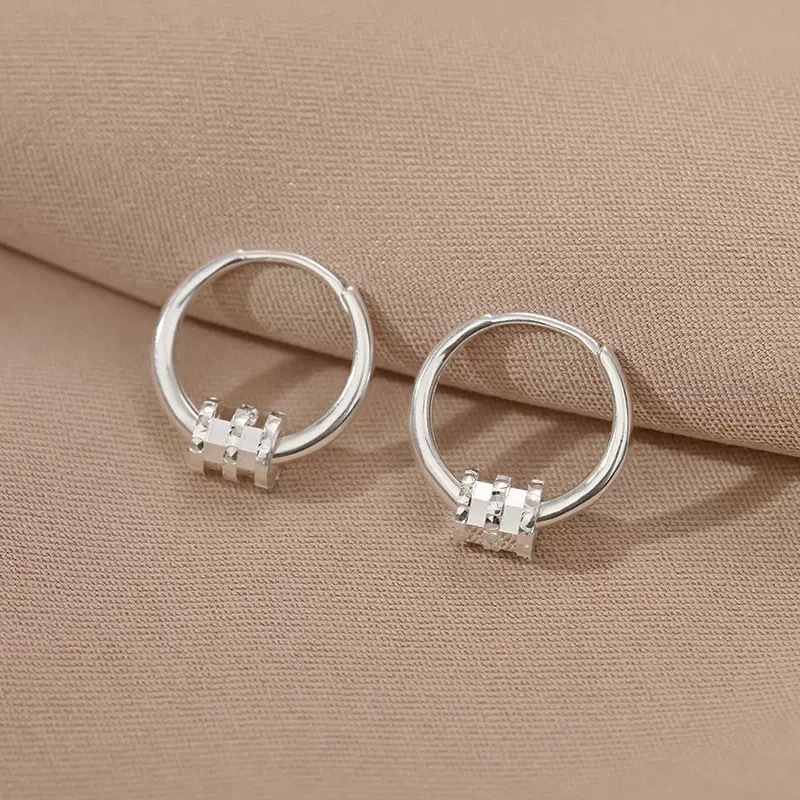 New Style Slim Waist Ear Hoops and Ear Clips for Women, Korean Style Ins Earrings, Dual-Wear Ear Accessories, Unique Plain Hoop Minimalist Earrings
