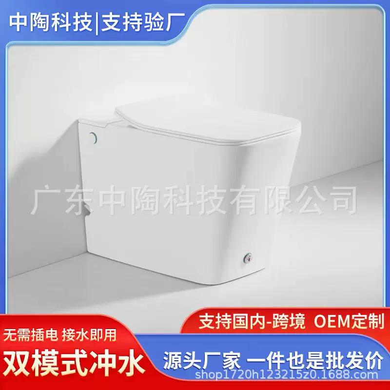 家用马桶大冲力小户型无水箱陶瓷脉冲大口径虹吸式坐便器