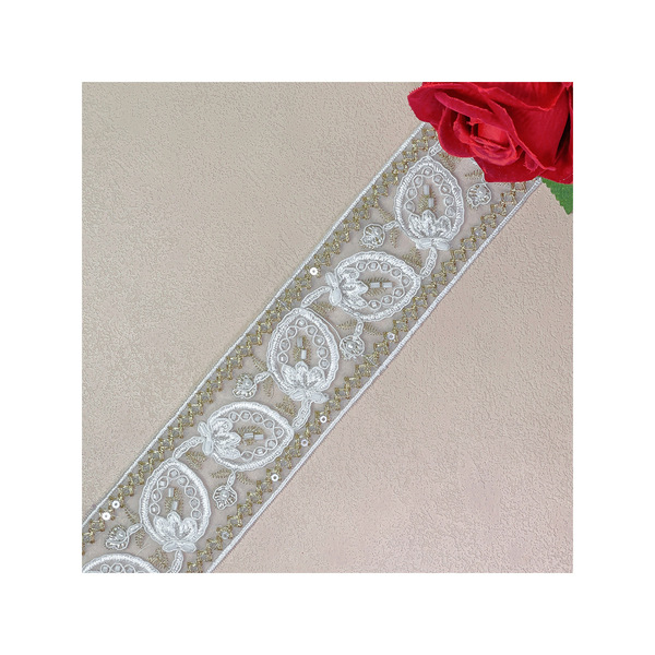 New ethnic style pearl beading Hanfu ribbon 5cm bead tube embroidery…