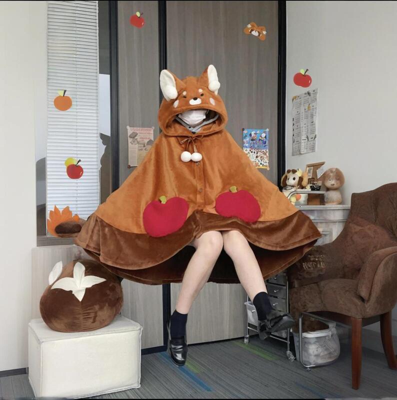 2025 New Cute Cartoon Coral Fleece Pajamas Women's Air Conditioning Blanket Nap Shawl Poncho Hooded Nightgown