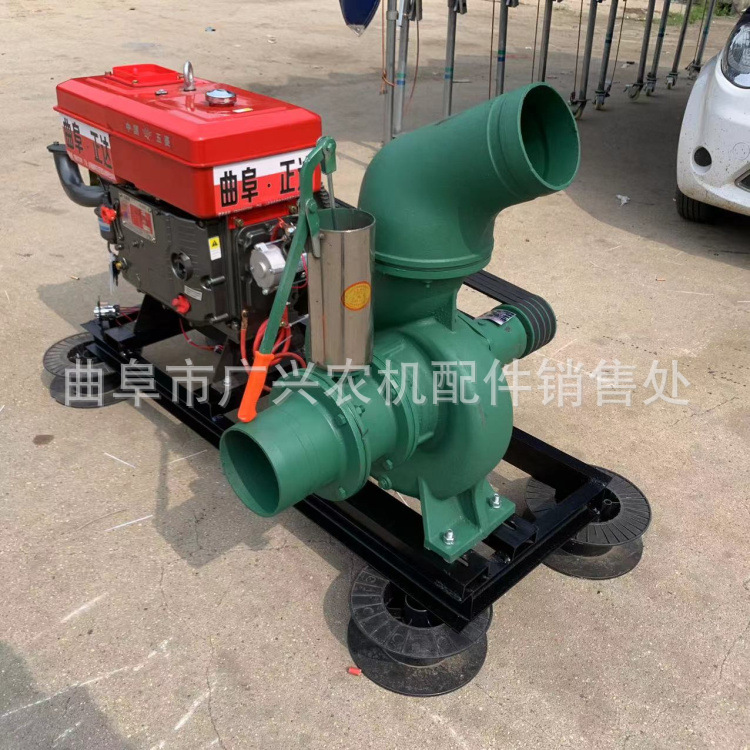 高扬程大流量柴油抽水泵8寸口径排涝灌溉离心泵拖车款工程应急