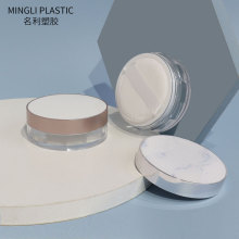 源头现货圆形隔层弹力网散粉分装盒不漏粉定妆粉蜜粉盒散粉盒包材