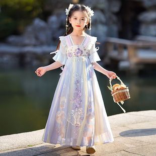 Hanfu Girl Spring/Summer 2025 Tang Suit New Princess Dress Super Fairy Embroidered Dress Thin Chinese Style Ruqipu