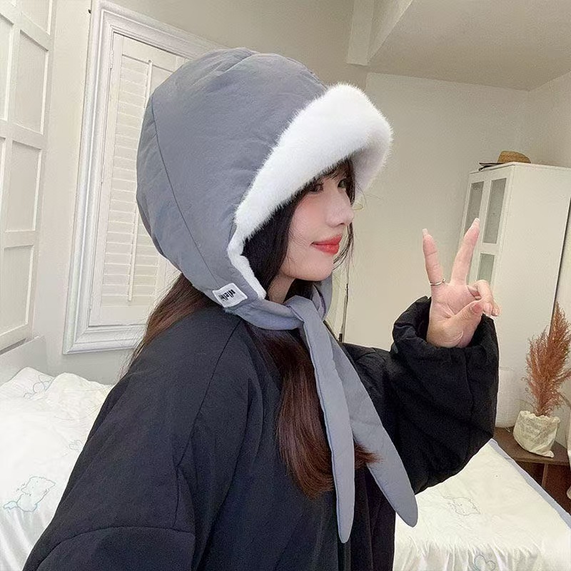 帽子冬季保暖护耳毛线帽可爱甜美出游韩系毛线帽显脸小防寒套头帽|undefined