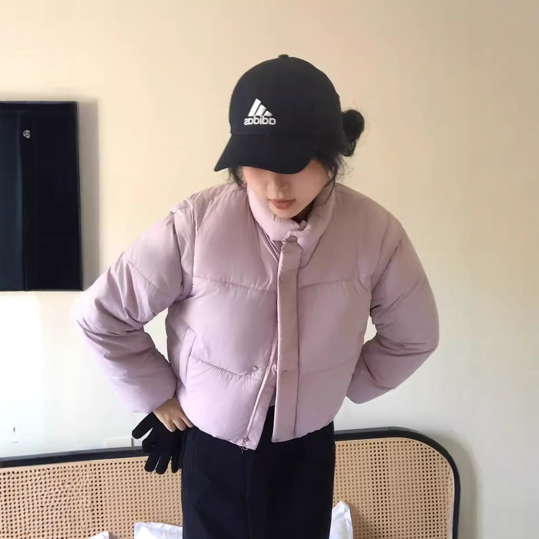 Mangas desmontables dos vestidos de algodón abrigo de ropa de algodón de invierno corto de 2024 nueva chaqueta de algodón cuello de pie ropa de pan grueso image 1