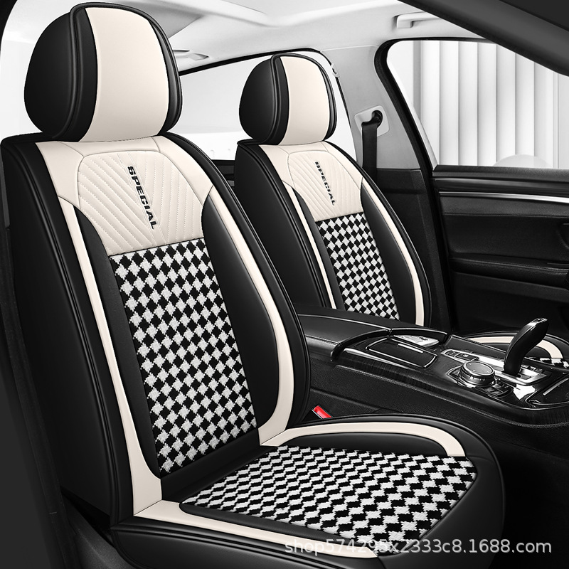 Cross-Border E-Commerce Foreign Trade New Model Full-Cover Mesh Linen Car Seat Cushion Universal for All Seasons Interior Seat Cover