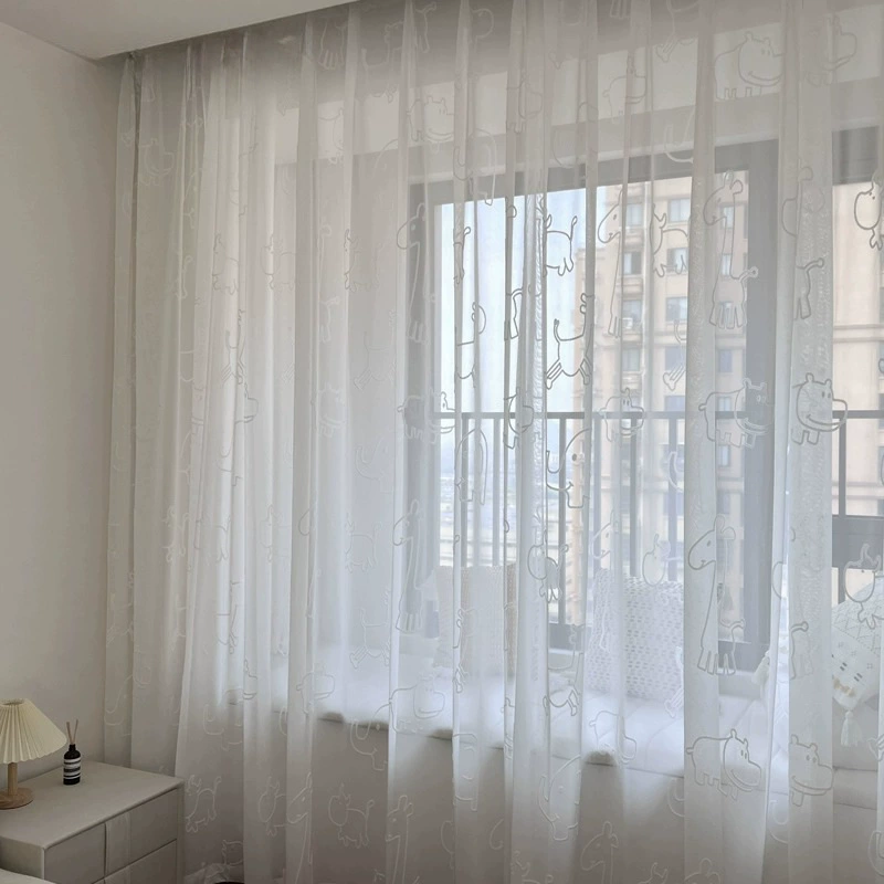 Children's three dimensional white curtain, cartoon cloth, 3D