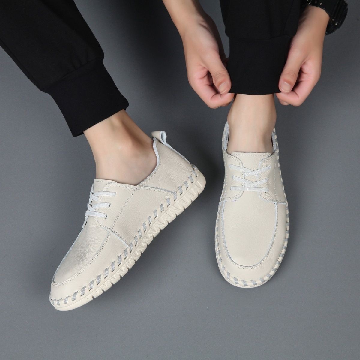 The First Layer Of Cowhide Summer New Breathable Leather Business Casual Soft Sole Deodorant Versatile Men's Trendy Shoes_vogvips.com