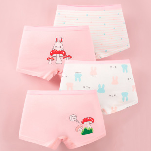Children's girls' baby underwear class a pure cotton boxer small medium and big children's cotton wholesale girls' boxer shorts short