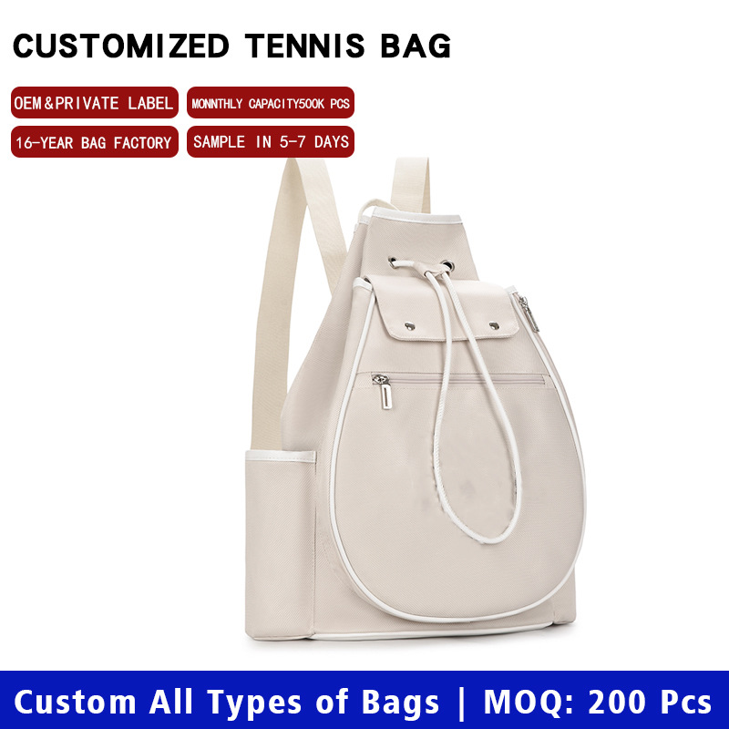 Women Canvas Tennis Backpack, Fashion Tennis Racket Bag for Women