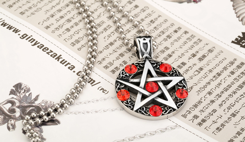 Five-pointed Star Pendant Necklace Titanium Steel Unisex Style_voghion.com