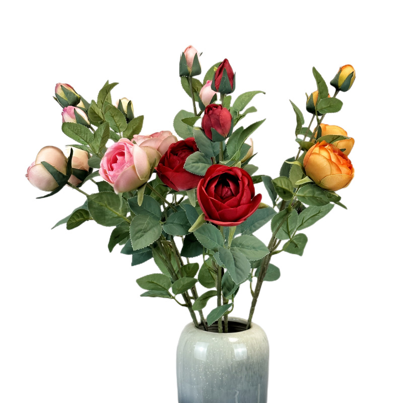 Estilo Europeo 4-cabeza imperial concubina Rosa flor artificial imperial concubina Rosa casa decoración suave boda falsa flor tiro accesorios Flor de seda al por mayor