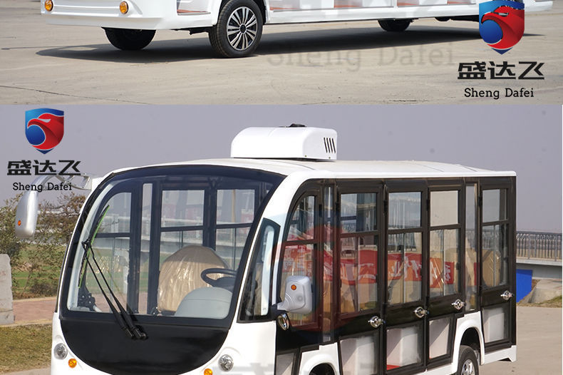 8-11-14-17-Seat Electric Sightseeing Car Fully Enclosed with Door Scenic Spot Tour Shuttle Hotel B&B Reception Car