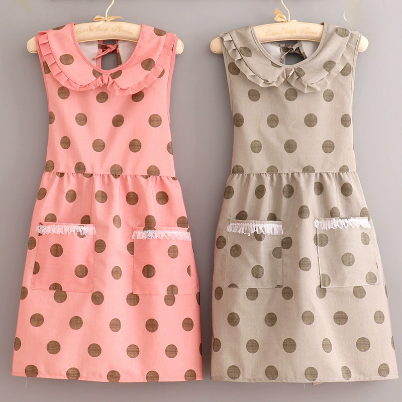 Милый волнистый кукольный воротник в Корейском стиле, фартук с талией, Женская кухонная уборка, талия, рабочая одежда для взрослых для генерации волос