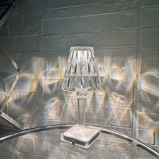 Cross-Border USB Creative Crystal Scandinavian Table Lamp Bedroom Bedside Atmosphere Lamp Source Factory Charging Touch Night Light