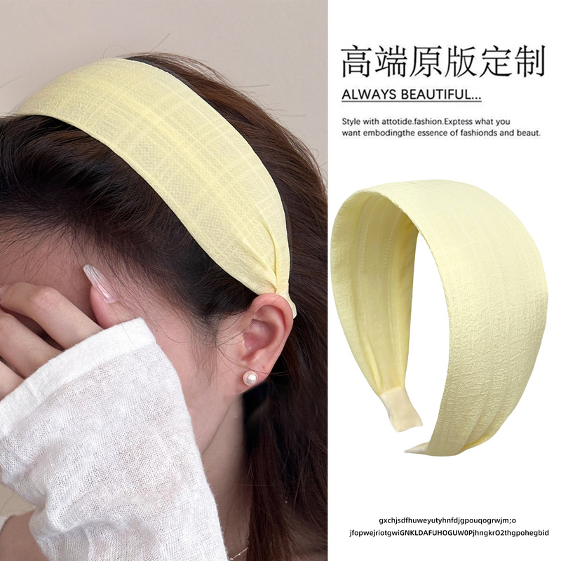 Dopamine-Colored Summer Fabric Headband, Ultra-Wide Headband, Versatile Outing Headband, High-Top Hairpin Hair Accessory