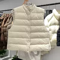 Простой винтажный модный дикий теплый без рукавов конюшни короткий пуховик осень-зима 2025 новый жилетный топ прилив