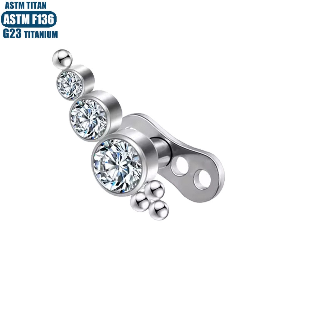 Labret stud lip piercing jewelry styling detail