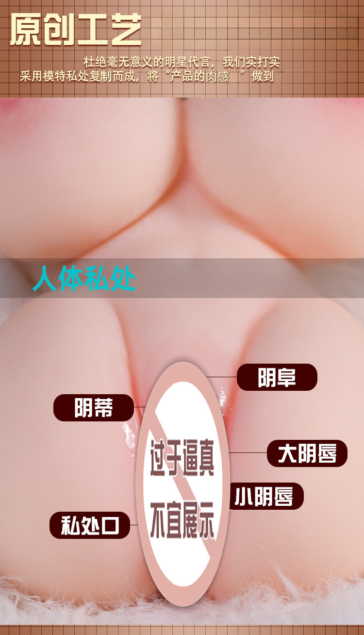 Jiuai TPE Male Masturbator Realistic Vaginal and Buttocks Inverted Mold Manual Adult Toy — detail image 13