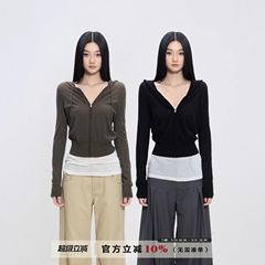 WITHMIN 短款拉链外套女2025新款秋季修身显瘦休闲百搭长袖女上衣